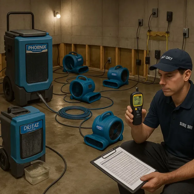 Structural Drying and Dehumidification process in Crestline, OH